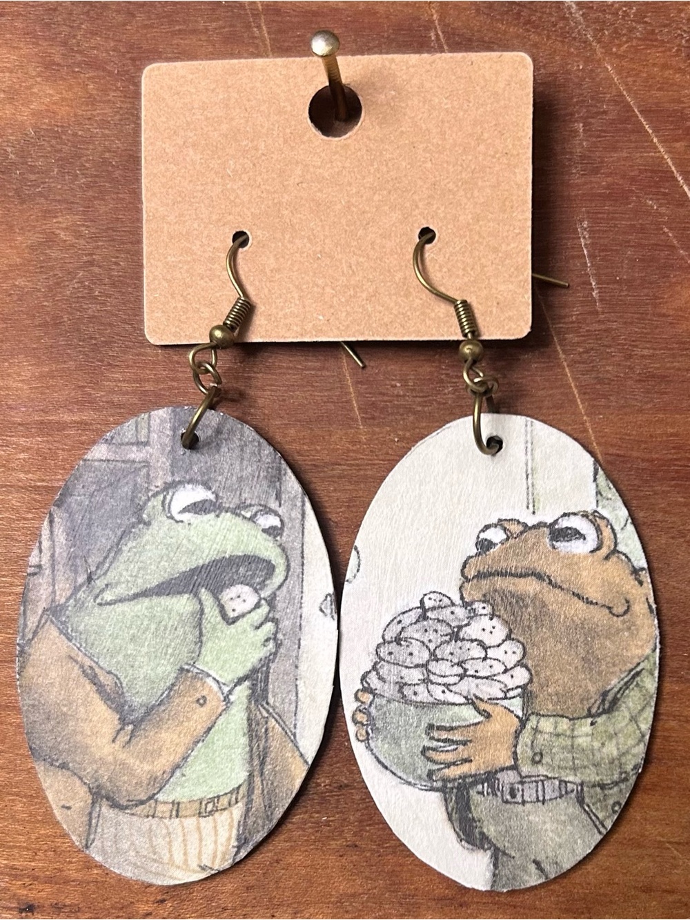 Upcycled Frog and Toad Drop Earrings